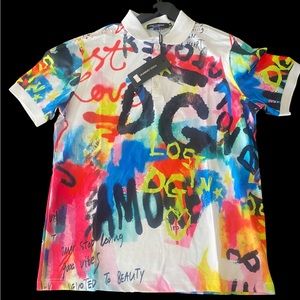 COPY - D&G 
Dolce & Gabbana
graphite-print Polo Shirt‼️